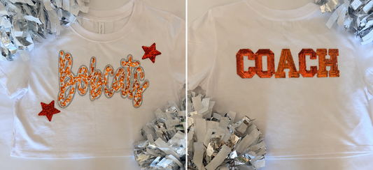 Crop Tee w/ Large Patch+2 Stars+5 Letters (Back)