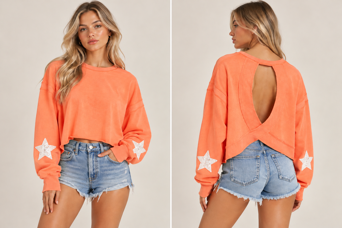 Woman's Open Back Tee w/ 2 Stars