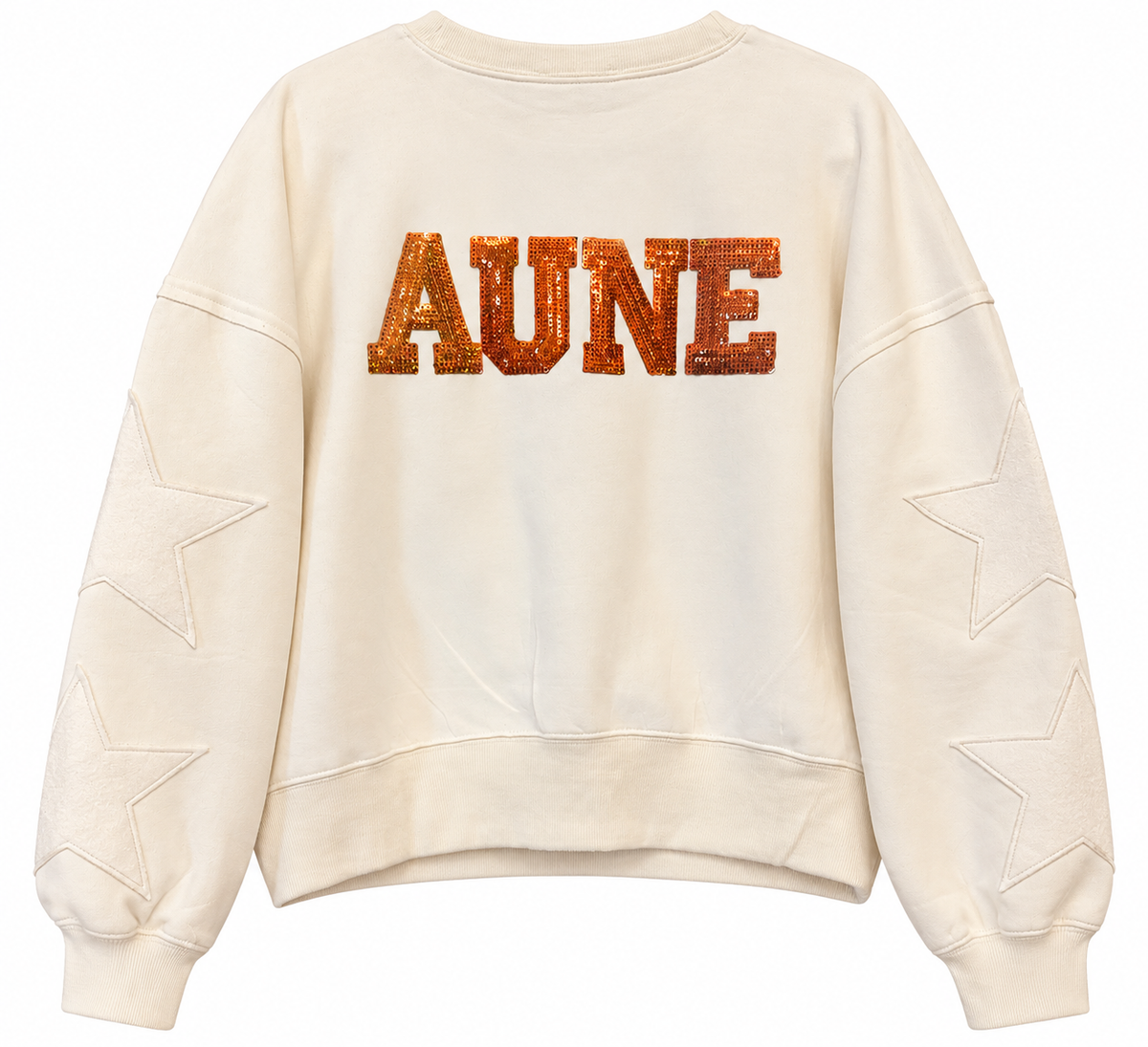 Star Sleeve Crop Sweatshirt w/ Large Patch+4 Letters(Back)