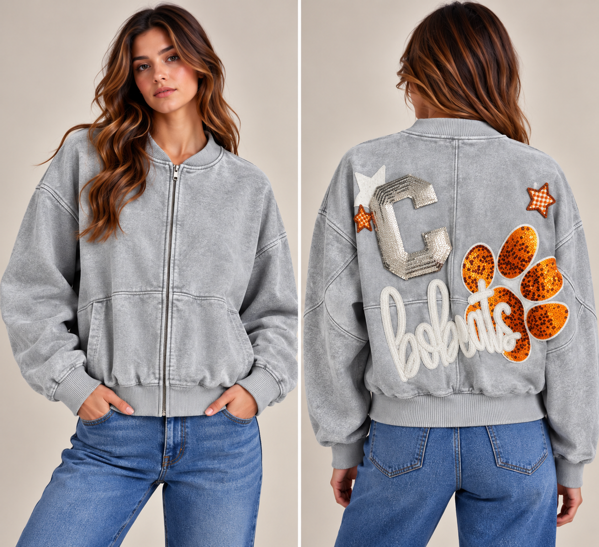 Game Day Acid-Washed Fleece Jacket