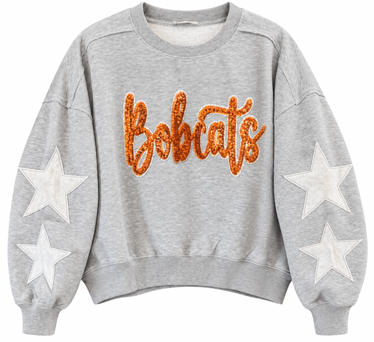 Star Sleeve Crop Sweatshirt w/ Large Patch