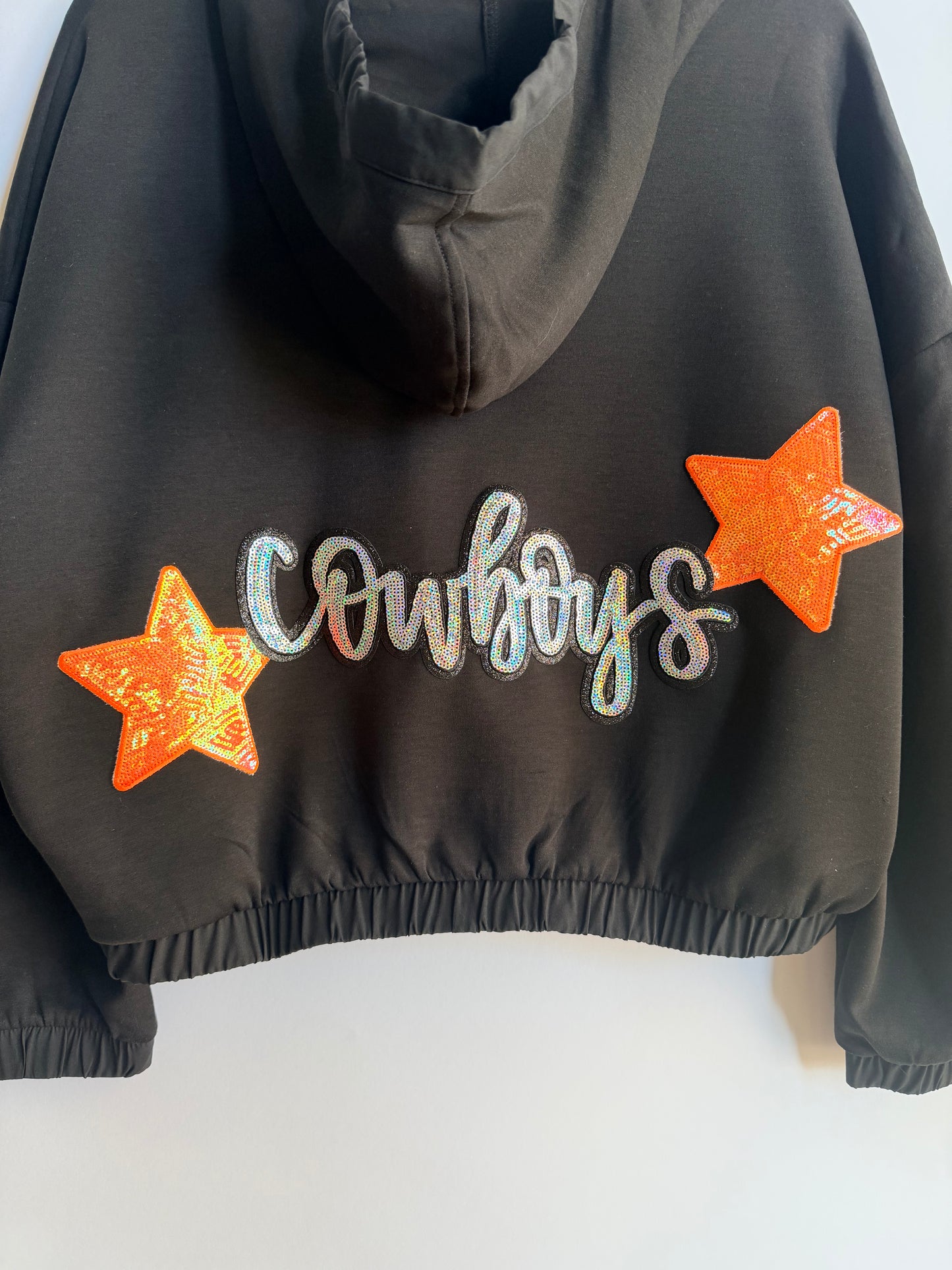 Cowboys Soft Scuba Full Zip Jacket with Large Sequin Patch+ 2 Stars