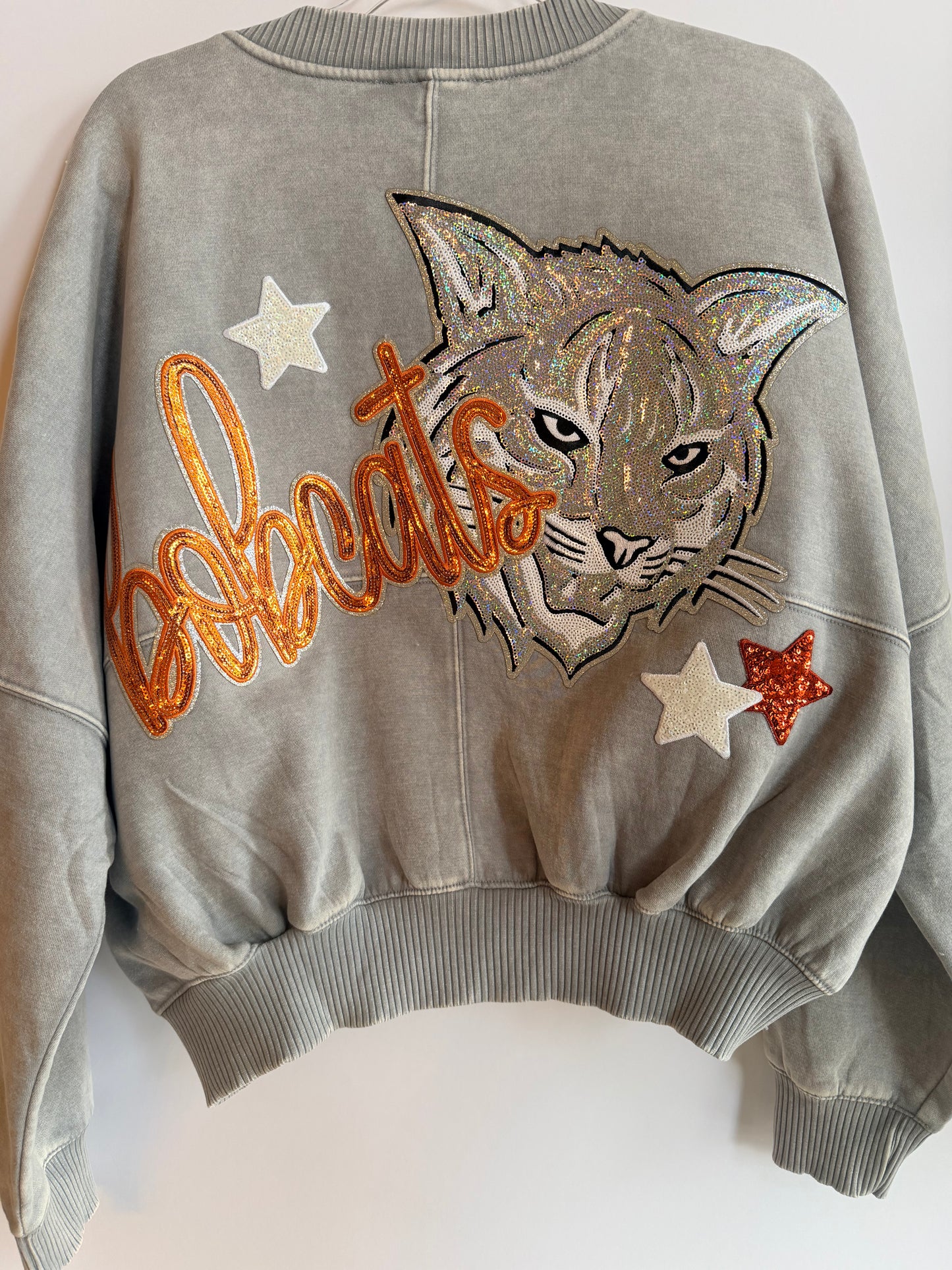 Game Day Fleece Jacket w/ 2 Large Sequin Patches+ 3 Stars