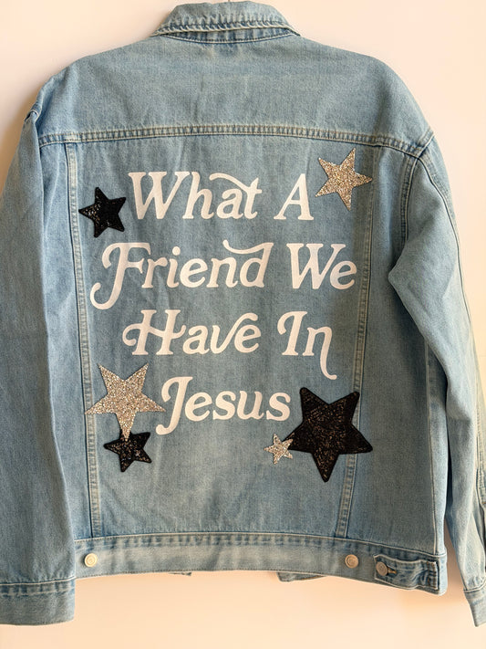 Woman's What A Friend Jean Jacket w/ 6 Stars