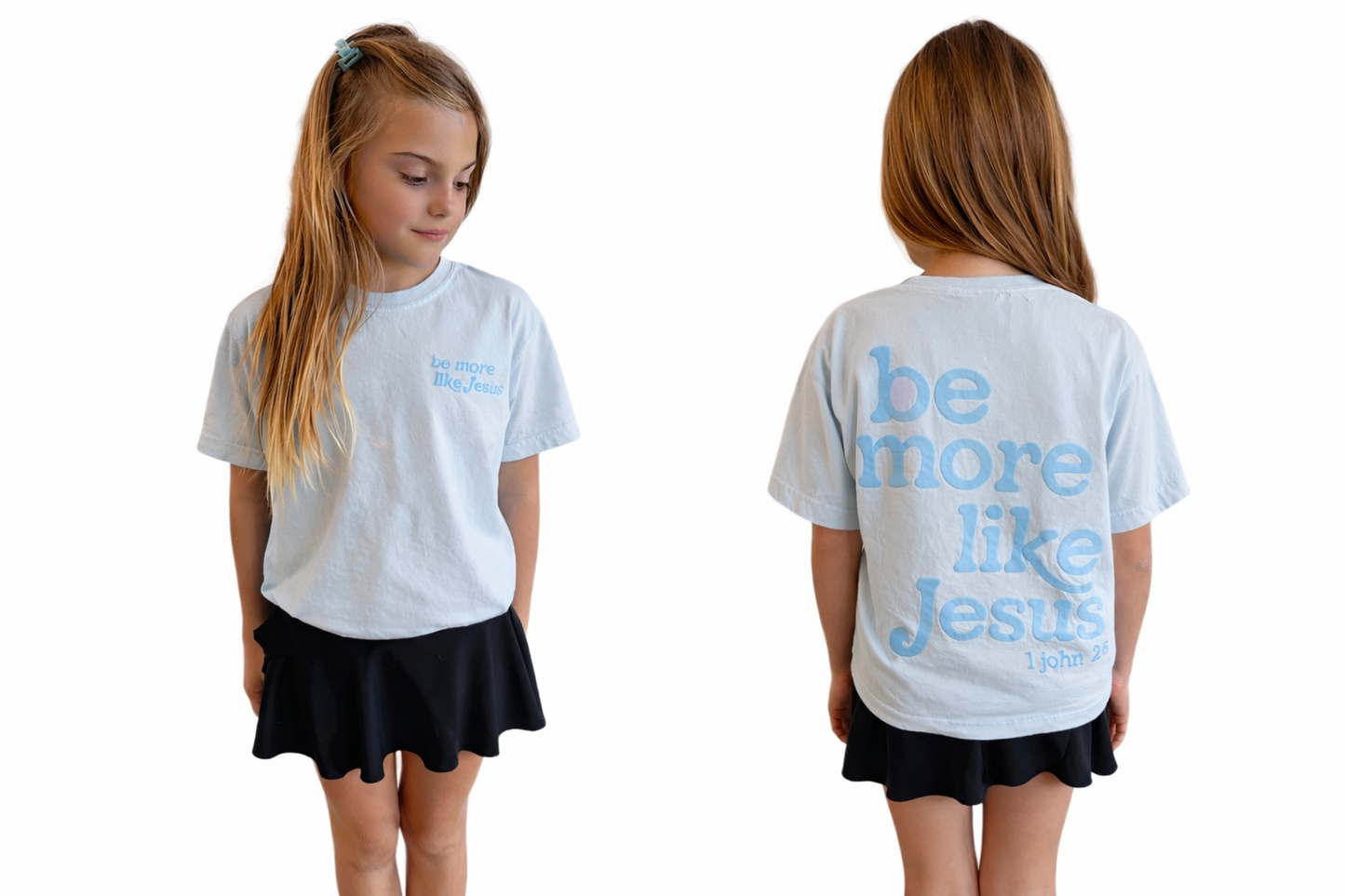 Baby Blue Be More Like Jesus Tee (Youth-Adult)