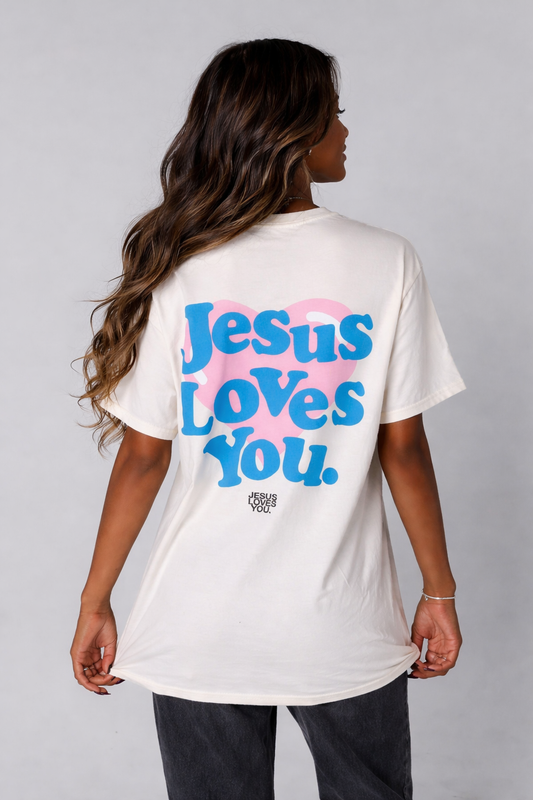 Womens, Bold Jesus Loves You Tee