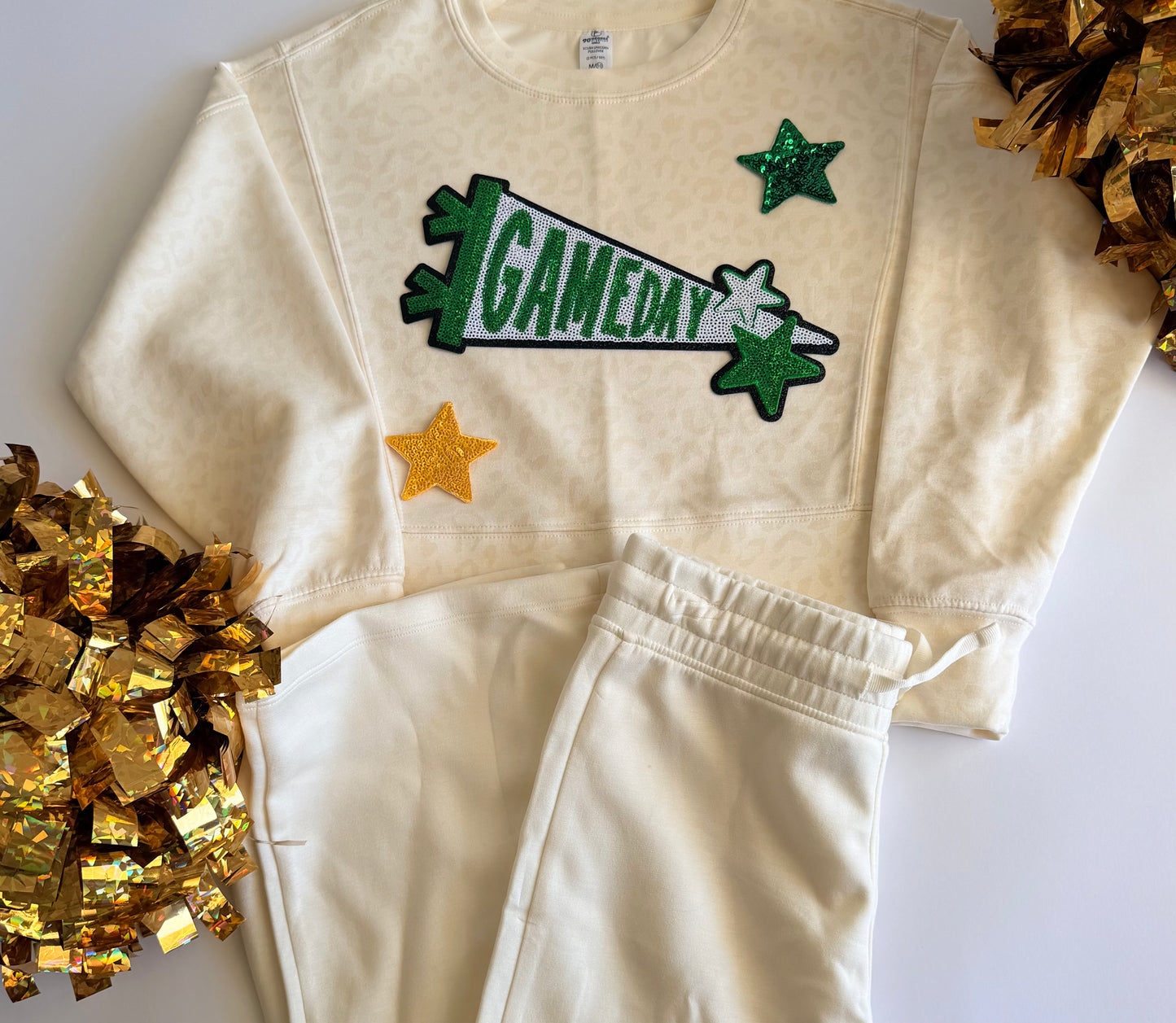 Eagles Pullover Pant Set Leopard