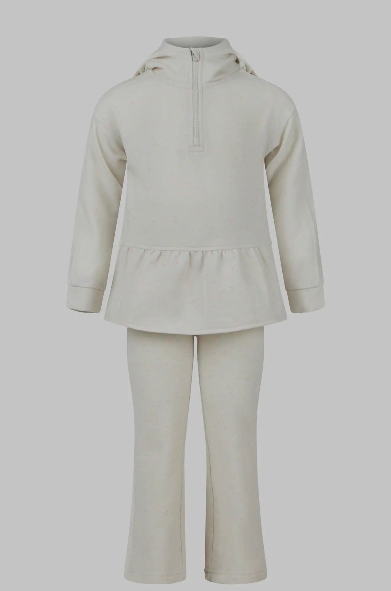 Toddler Christmas Half Zip Speckled Flared Pant Set