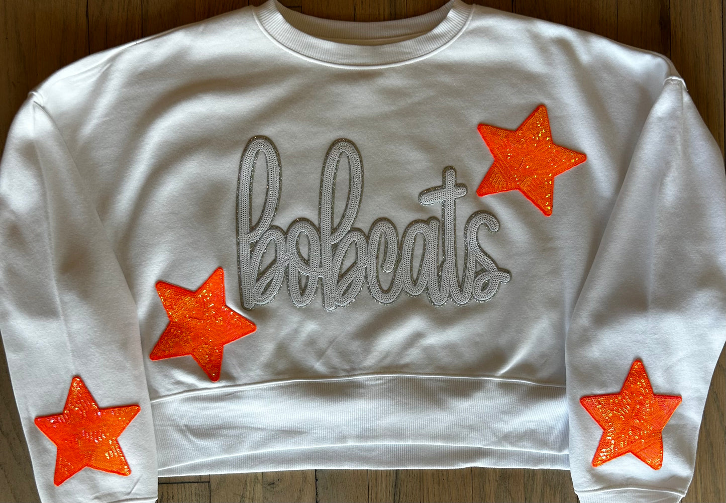 Bobcats Sweatshirt Large Sequined Stars