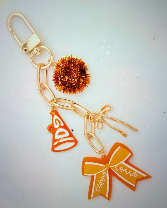 Cheer Inspired Pom Pom Bag Charm