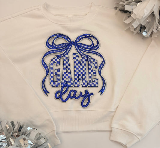Game Day Single Patch Crop Sweatshirt