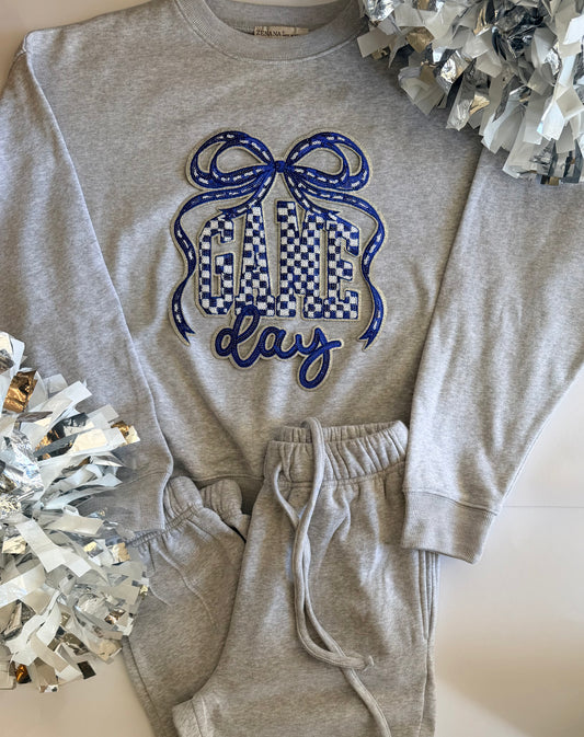 Adult Gameday Pullover + Jogger Set with Single Sequin Patch