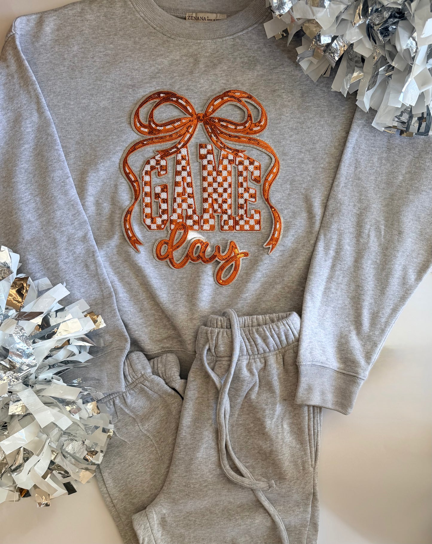 Adult Gameday Pullover + Jogger Set with Single Sequin Patch
