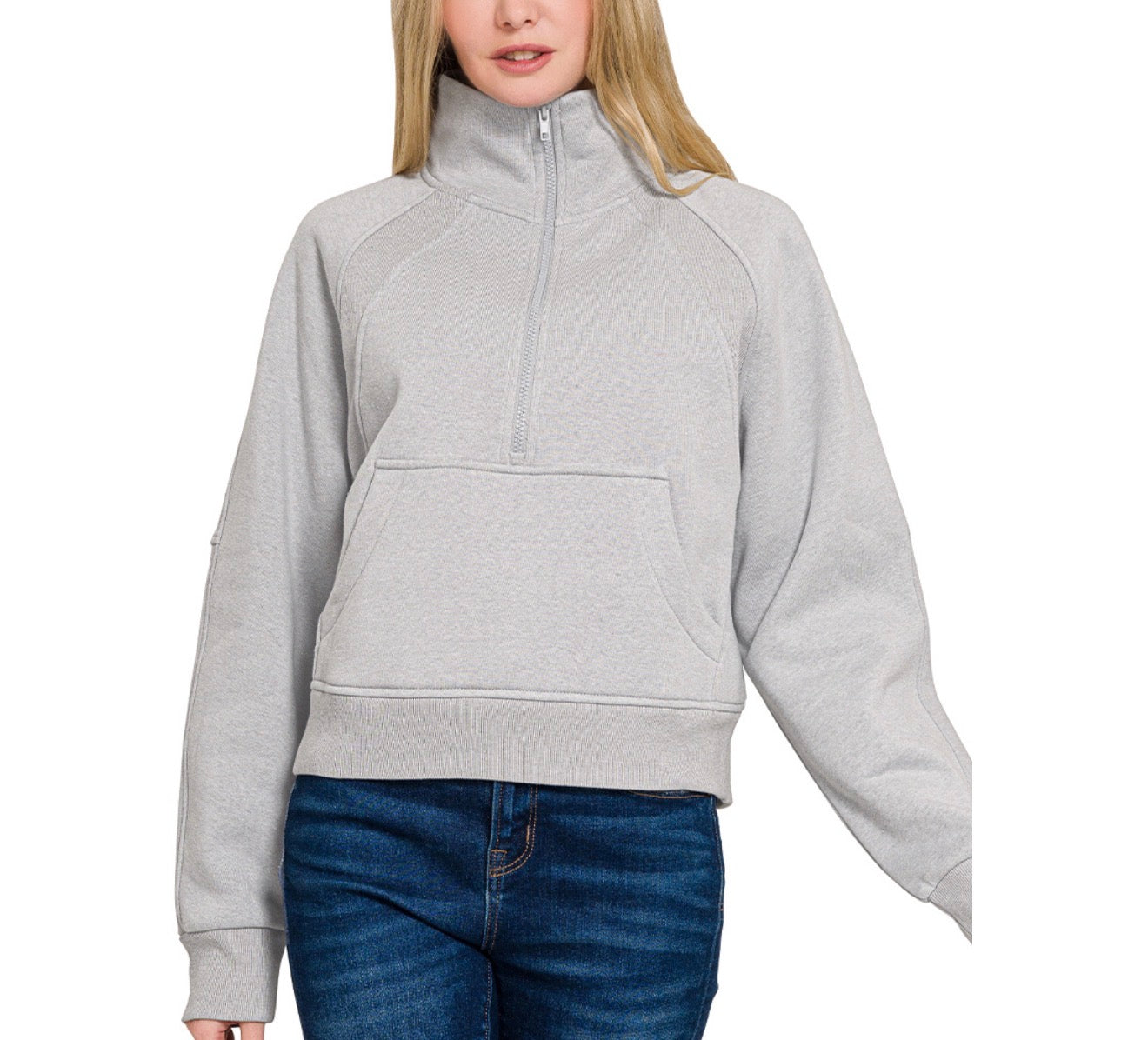 Woman's Half Zip Kangaroo Pocket Hoodie