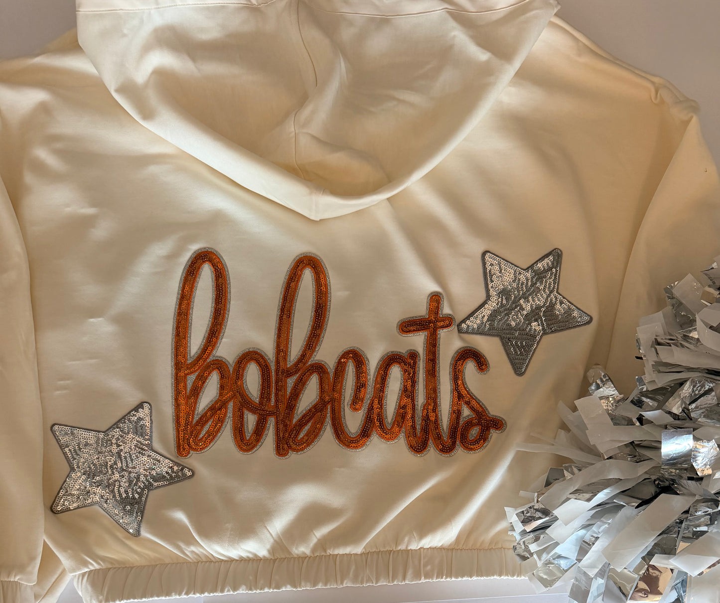 Soft Scuba Full Zip Jacket with Large Sequin Patch+ 2 Stars