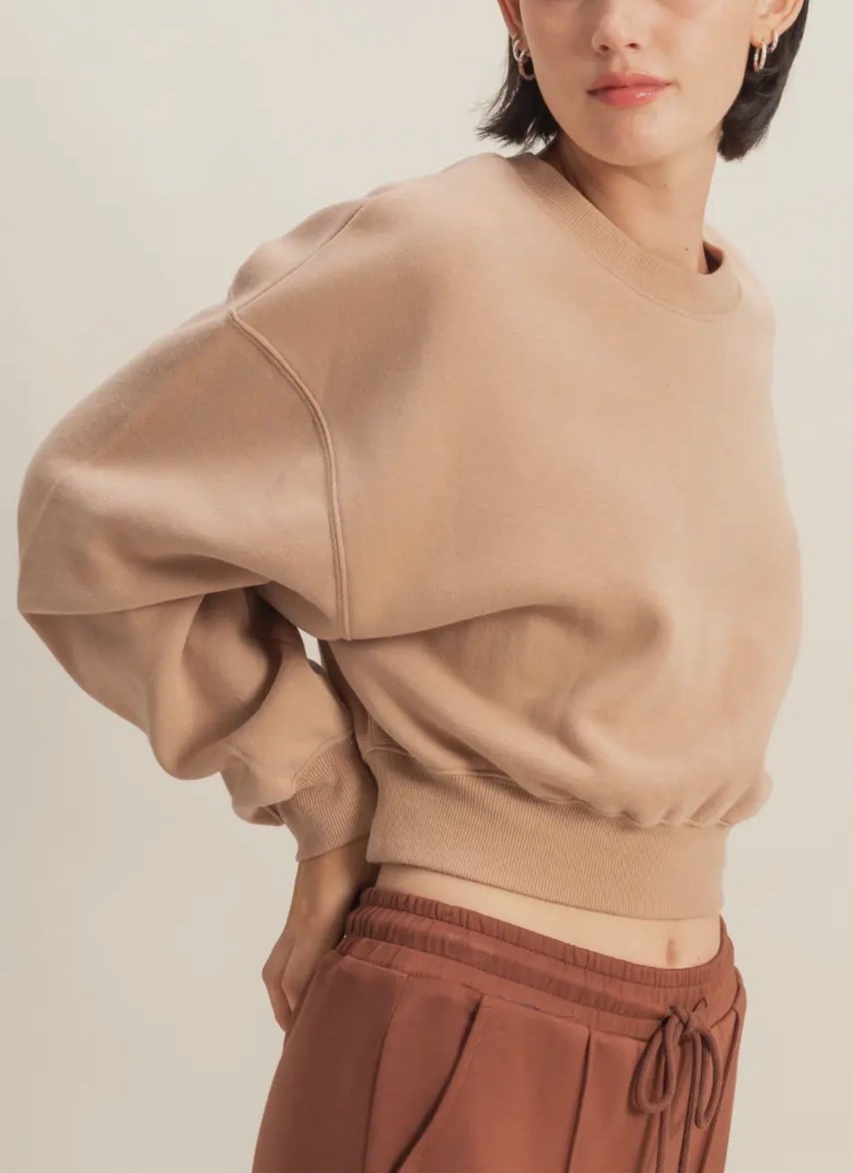 Adult Bobcats Crop Pullover with Single Sequin Patch